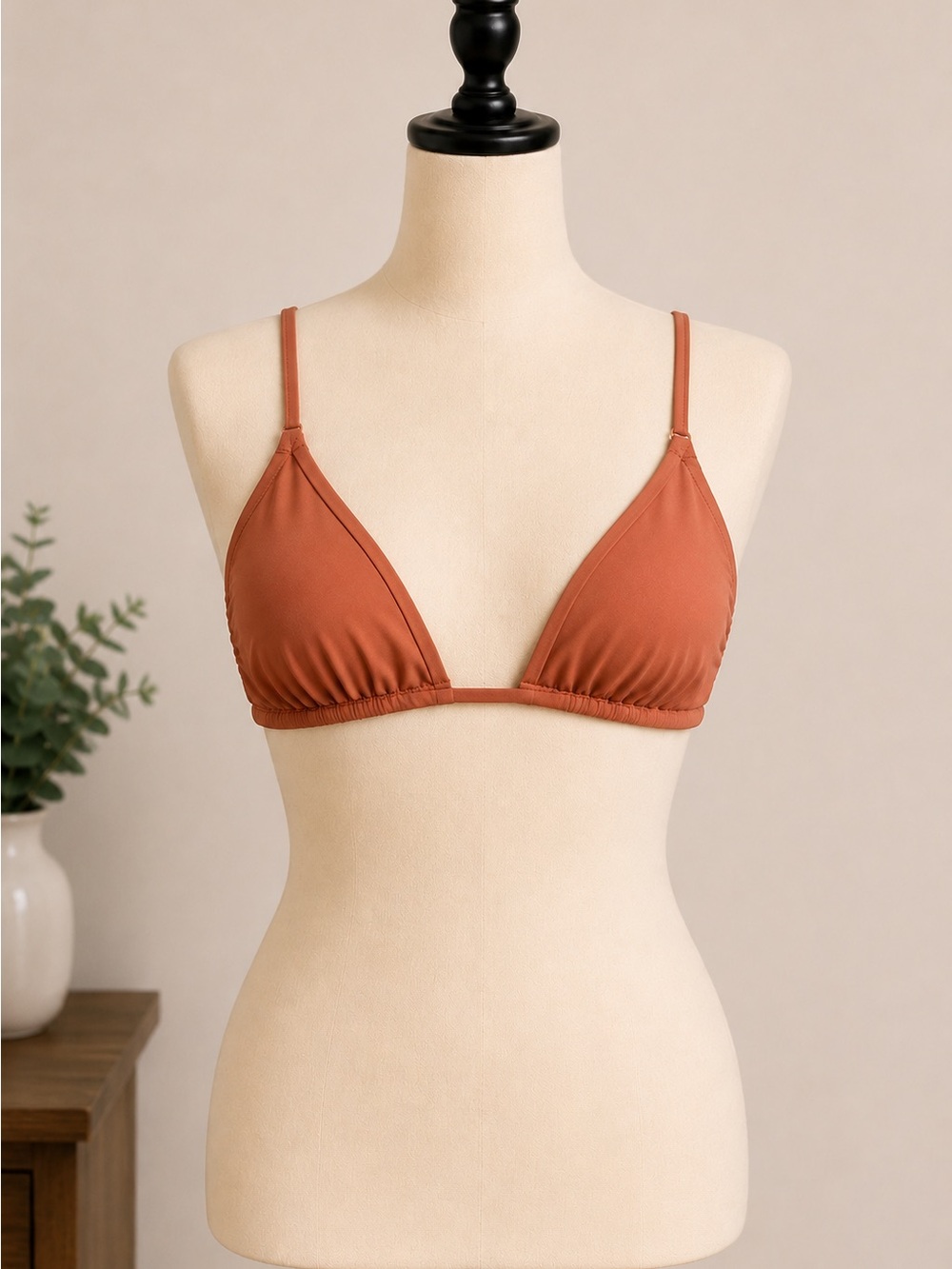 La Hearts Rust Triangle Bikini Top